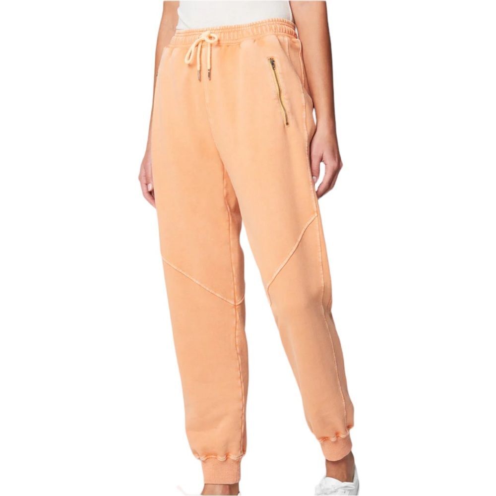 BLANK NYC Power Hour Sweatpant Jogger Peach Acid Wash, Large, NWT